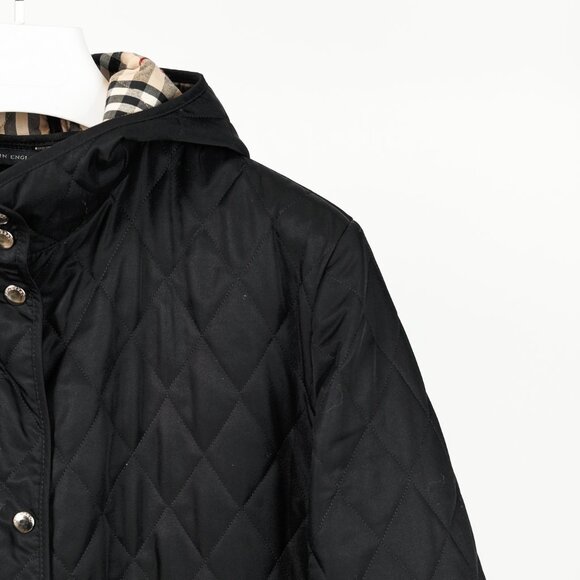 Burberry Black Quilted Hooded Long Jacket - Picture 4 of 13